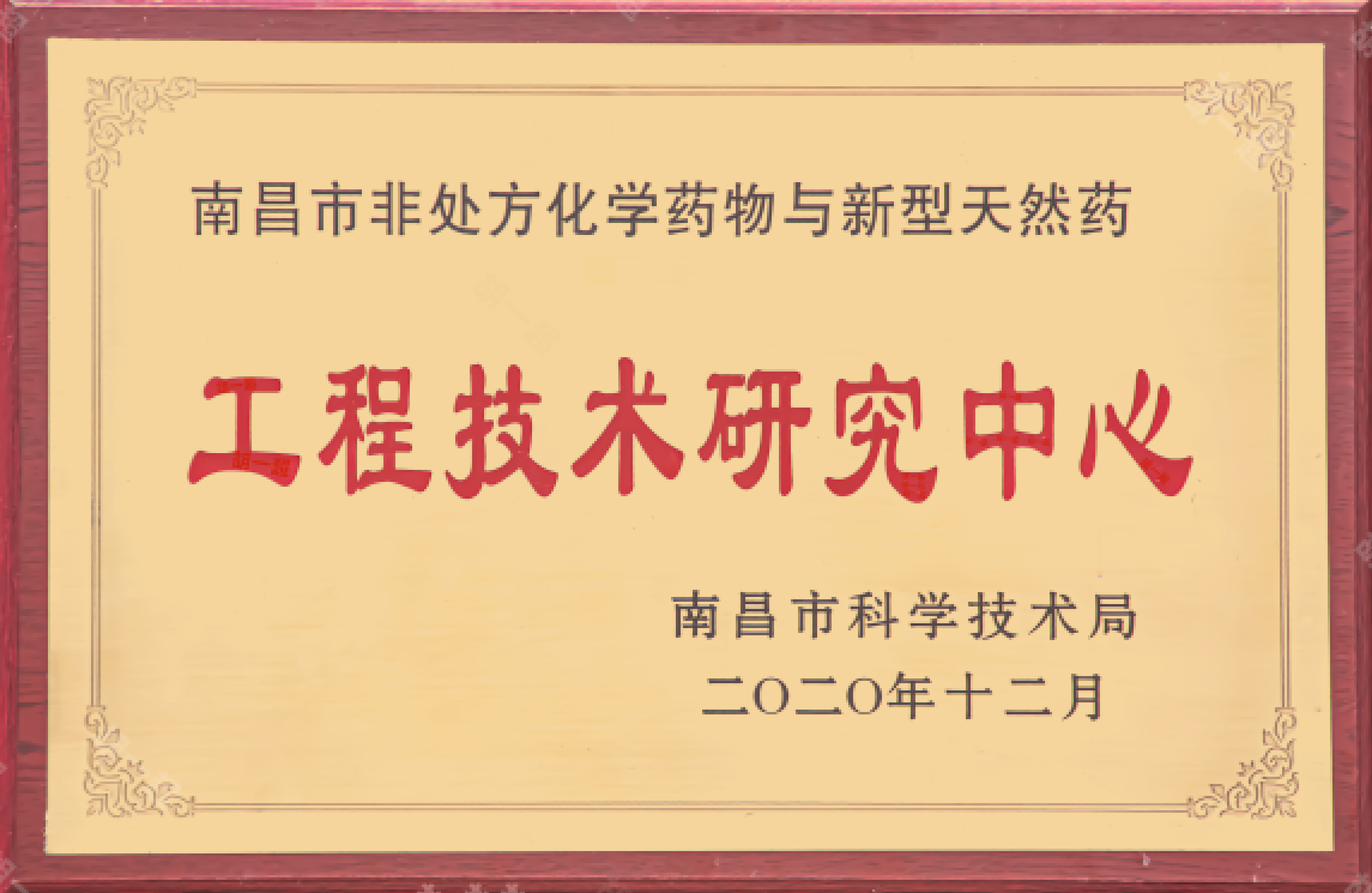 【資質(zhì)榮譽】南昌市非處方化學藥物與新型天然藥 工程技術(shù)研究中心